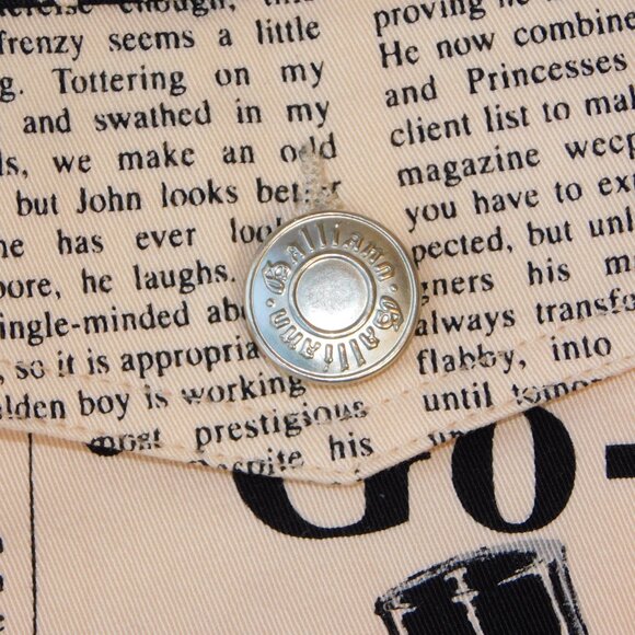 John Galliano Gazette Newspaper Print Flare Pants | Pink | Vintage | EUC | 6? - Picture 8 of 14